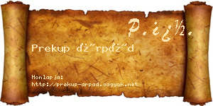 Prekup Árpád névjegykártya